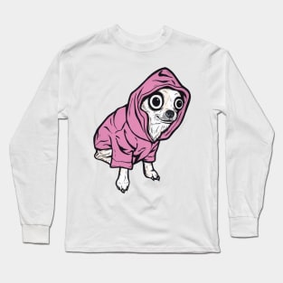 Pink Chihuahua Hoodie Long Sleeve T-Shirt